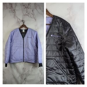 Champion Puffer Jacket Size Large Women’s Reversible Black/Purple